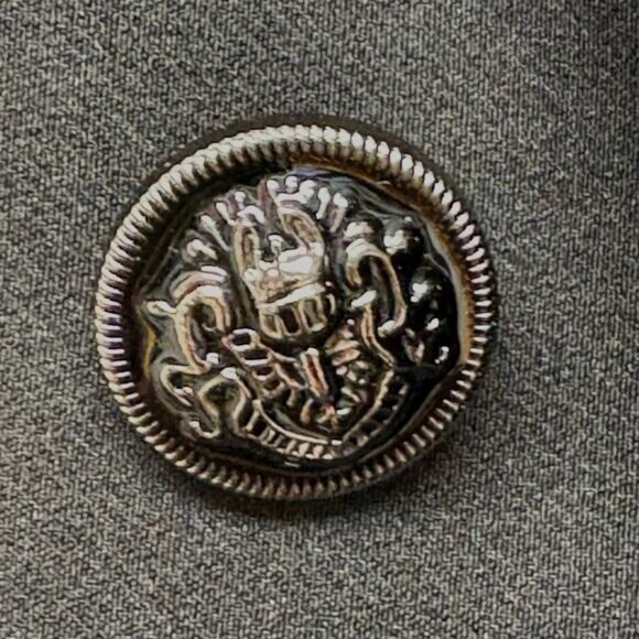 Nicole Miller Black Blazer Short White Striped Lining Work Office Women’s L - Picture 5 of 7